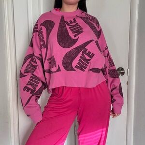 Nike Women's Pink Logo Sweatshirt